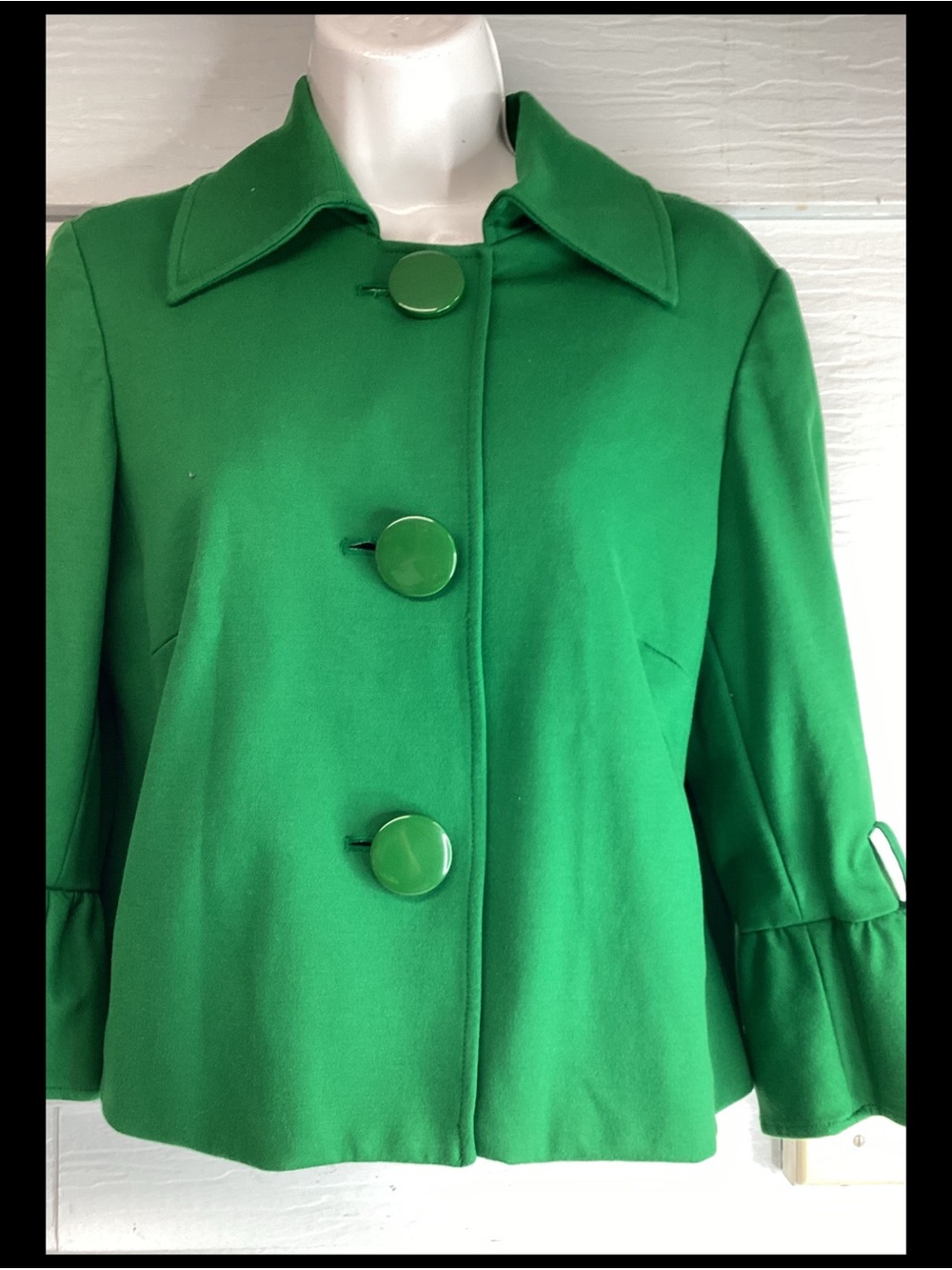 INC International Concepts Bright Green Button-Front Pea Coat.rack